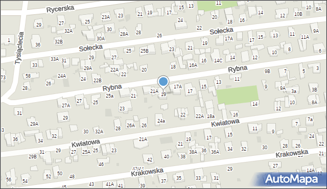 Otwock, Rybna, 19, mapa Otwock