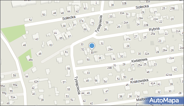 Otwock, Rybna, 33, mapa Otwock