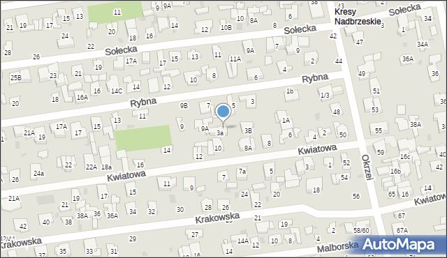 Otwock, Rybna, 5A, mapa Otwock