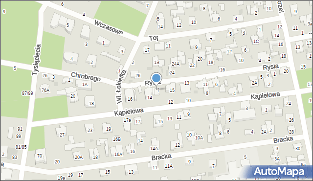 Otwock, Rysia, 17, mapa Otwock