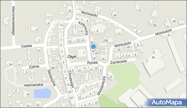 Otyń, Rynek, 17, mapa Otyń