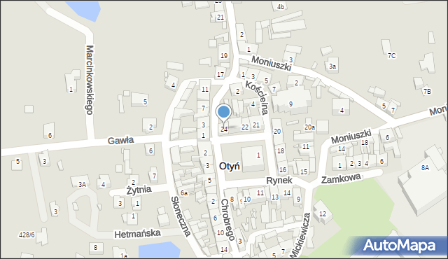 Otyń, Rynek, 24, mapa Otyń