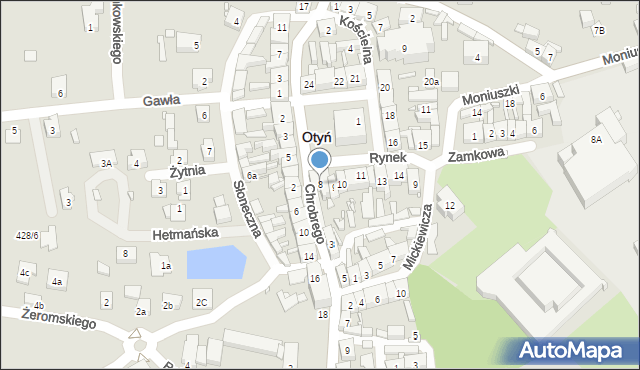 Otyń, Rynek, 8, mapa Otyń