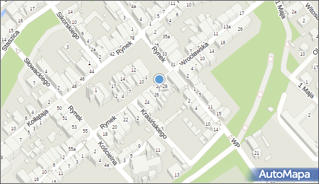Paczków, Rynek, 27/28, mapa Paczków