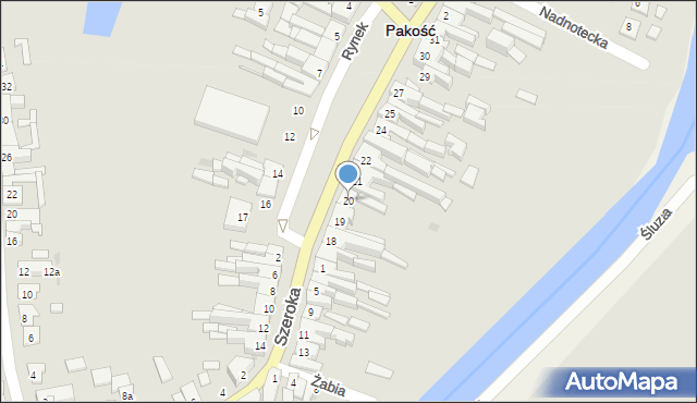 Pakość, Rynek, 20, mapa Pakość