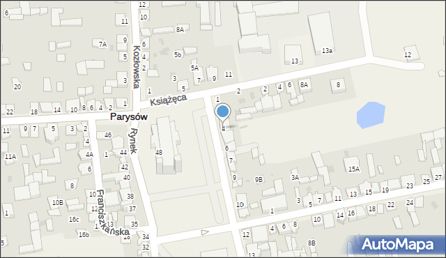 Parysów, Rynek, 4, mapa Parysów