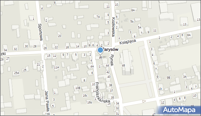 Parysów, Rynek, 46, mapa Parysów