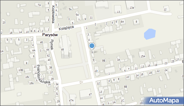 Parysów, Rynek, 7, mapa Parysów