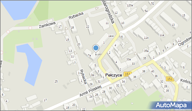 Pełczyce, Rynek Bursztynowy, 7, mapa Pełczyce