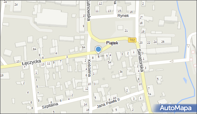 Piątek, Rynek, 6, mapa Piątek