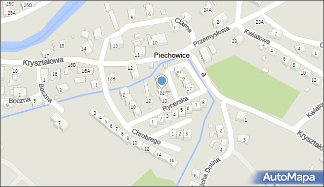 Piechowice, Rycerska, 14, mapa Piechowice