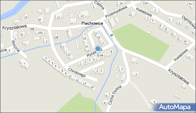 Piechowice, Rycerska, 5, mapa Piechowice