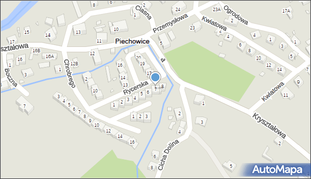 Piechowice, Rycerska, 7, mapa Piechowice