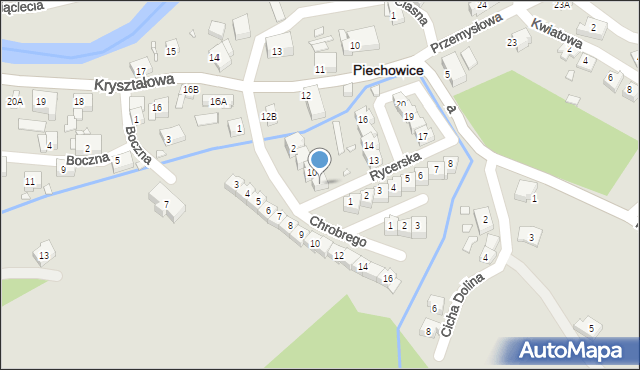 Piechowice, Rycerska, 9, mapa Piechowice