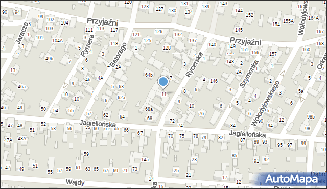 Piekary Śląskie, Rycerska, 11, mapa Piekary Śląskie