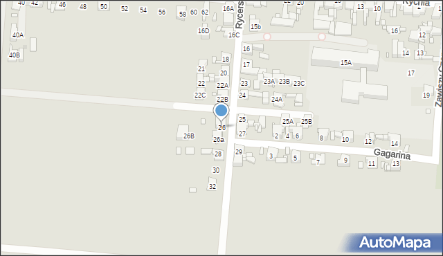 Piekary Śląskie, Rycerska, 26, mapa Piekary Śląskie