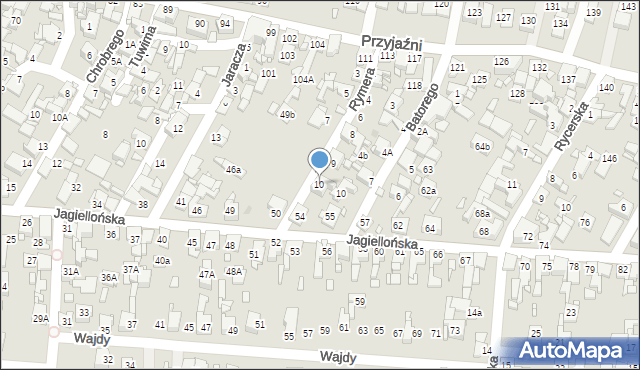 Piekary Śląskie, Rymera, 10, mapa Piekary Śląskie