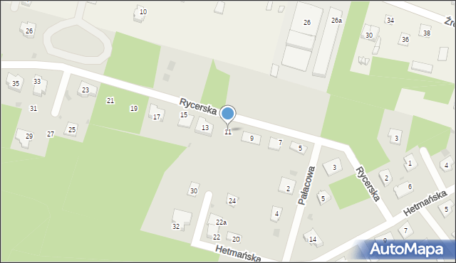 Piekoszów, Rycerska, 11, mapa Piekoszów