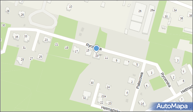 Piekoszów, Rycerska, 13, mapa Piekoszów