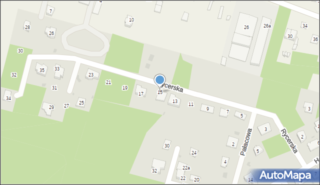 Piekoszów, Rycerska, 15, mapa Piekoszów