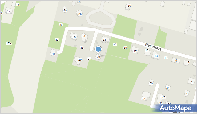 Piekoszów, Rycerska, 25, mapa Piekoszów