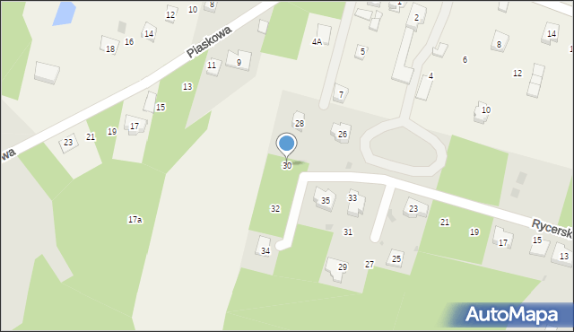 Piekoszów, Rycerska, 30, mapa Piekoszów