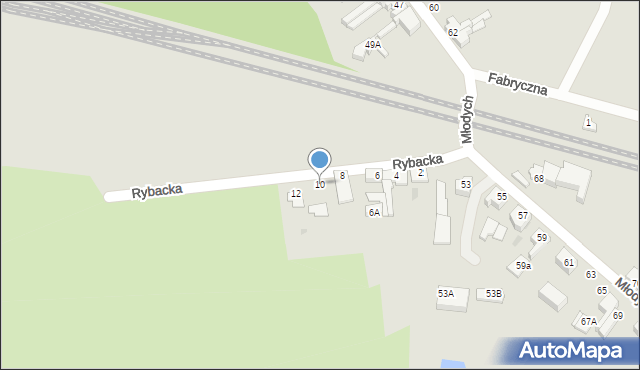 Piła, Rybacka, 10, mapa Piły