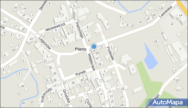 Pilzno, Rynek, 12, mapa Pilzno