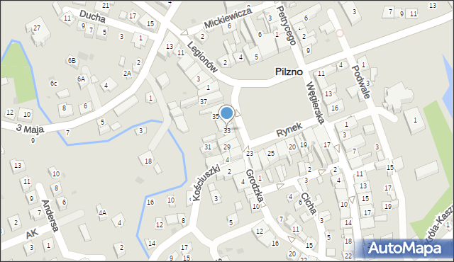 Pilzno, Rynek, 33, mapa Pilzno