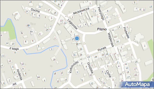 Pilzno, Rynek, 35, mapa Pilzno