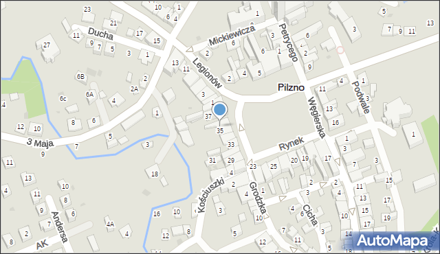 Pilzno, Rynek, 36, mapa Pilzno