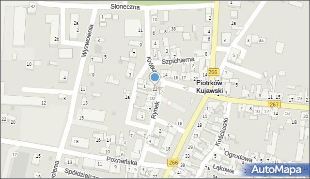 Piotrków Kujawski, Rynek, 12, mapa Piotrków Kujawski