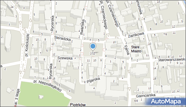 Piotrków Trybunalski, Rynek Trybunalski, 2/12, mapa Piotrków Trybunalski