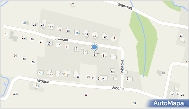 Pisarzowice, Rybacka, 5, mapa Pisarzowice