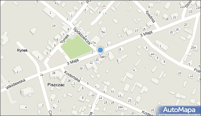 Piszczac, Rynek, 19, mapa Piszczac