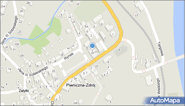 Piwniczna-Zdrój, Rynek, 11, mapa Piwniczna-Zdrój