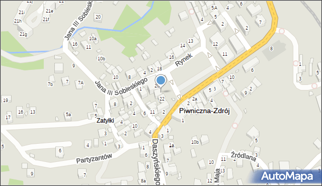 Piwniczna-Zdrój, Rynek, 21, mapa Piwniczna-Zdrój