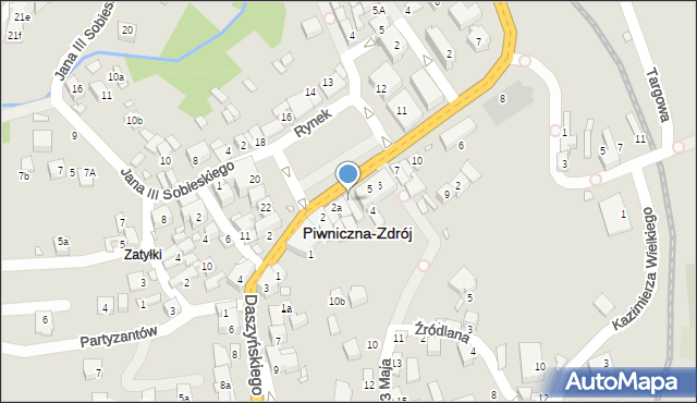 Piwniczna-Zdrój, Rynek, 3, mapa Piwniczna-Zdrój