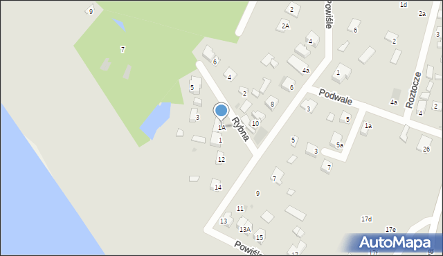 Płock, Rybna, 1A, mapa Płock