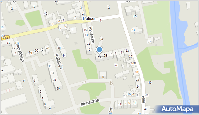 Police, Rycerska, 7A, mapa Police