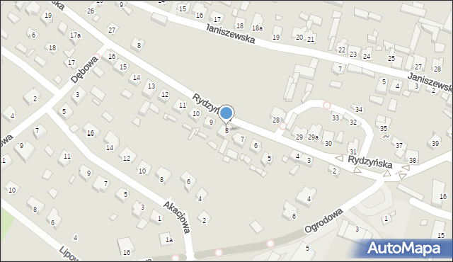 Poniec, Rydzyńska, 8, mapa Poniec