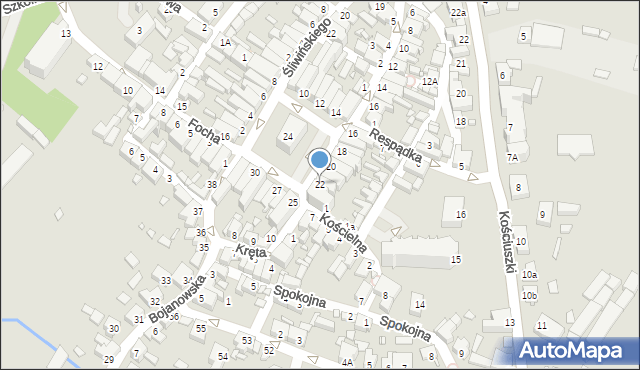 Poniec, Rynek, 22, mapa Poniec