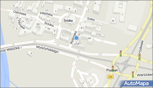 Poznań, Rynek Śródecki, 13/14, mapa Poznania