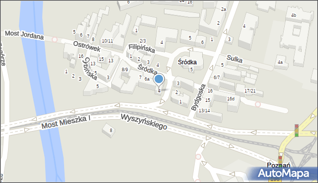 Poznań, Rynek Śródecki, 4, mapa Poznania