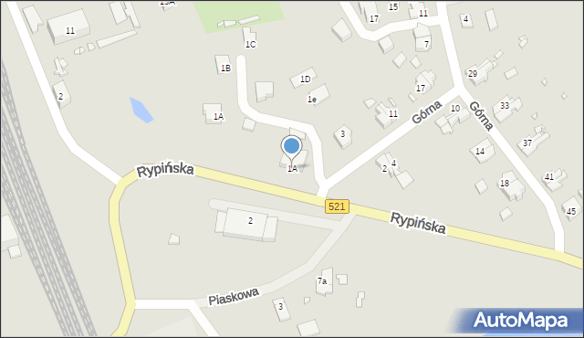 Prabuty, Rypińska, 1A, mapa Prabuty