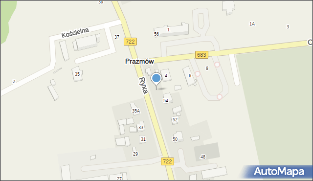 Prażmów, Ryxa Franciszka, 2a, mapa Prażmów