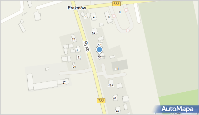 Prażmów, Ryxa Franciszka, 50, mapa Prażmów