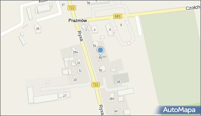 Prażmów, Ryxa Franciszka, 52, mapa Prażmów