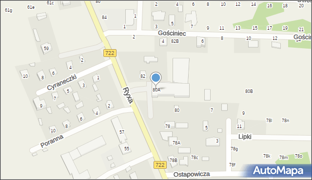 Prażmów, Ryxa Franciszka, 80A, mapa Prażmów