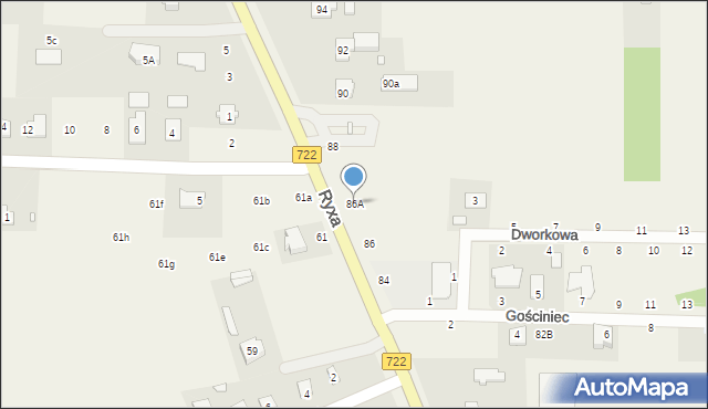 Prażmów, Ryxa Franciszka, 86A, mapa Prażmów